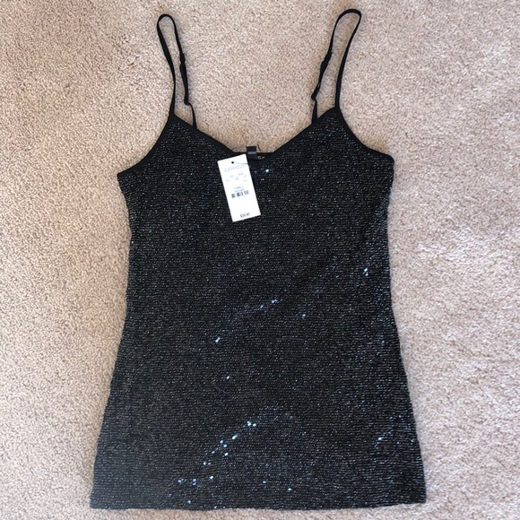 Express Tops - Black Sequin Top - from Express